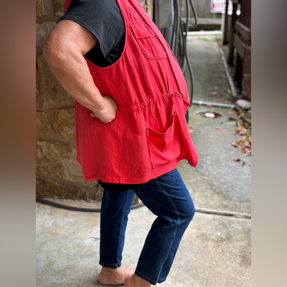 Torrid Orange/Red Floral Lined Vest